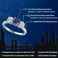 thumbnail image 2 of Gem Stone King 925 Sterling Silver Blue Created Sapphire and Lab Grown Diamond Engagement Ring for Women | 2.00 Cttw | Round 6MM | Gemstone September Birthstone | Size 9, 2 of 6