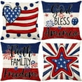 thumbnail image 6 of XMMSWDLA Patriotic Pillow Covers 18x18 Inch,4th of July Red White Blue Summer Outdoor Throw Pillow Covers ,Independence Memorial Day USA Flag Retro Fourth of July Cushion Case for Sofa Couch Decor, 6 of 6