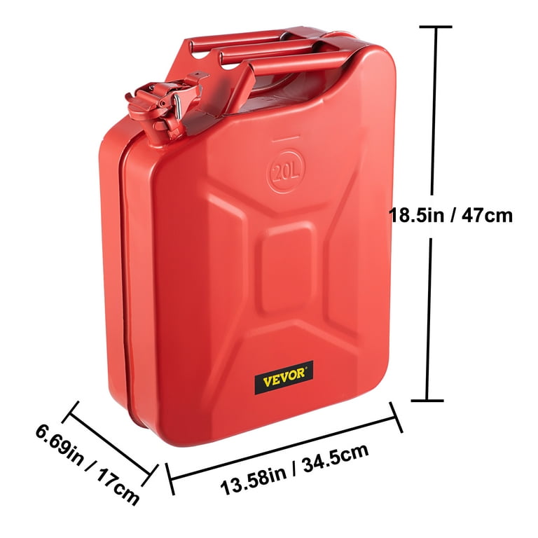 VEVOR Jerry Fuel Can, 5.3 Gallon / 20 l Portable Jerry Gas Can with Flexible  Spout System, Rustproof ＆ Heat-resistant Steel Fuel Tank for Cars Trucks  Equipment, 2pcs Red 