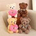 thumbnail image 4 of Soft Bear Plush with Hat and Bow Tie, Cuddly Stuffed Animal for Home Decor, Huggable Bear Toy for Birthdays and Special Occasions, Decorative Figurine, 4 of 5