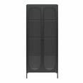 thumbnail image 3 of Mr. Kate Luna Tall 2-Door Accent Cabinet with Fluted Glass, Black, 3 of 8