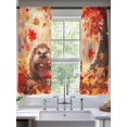 thumbnail image 2 of Fall Forest Mushroom Sheer Curtains 72 Inch Length 2 Panels Set for Living Room/Bedroom, Orange Red Autumn Maple Leaf Watercolor Curtain Sheers Drapes Rod Pocket Curtains Window Treatment 52''x72''x2, 2 of 7