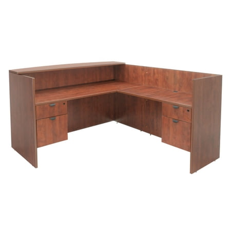 Regency Corner Reception Desk Station With Built In File Cabinet