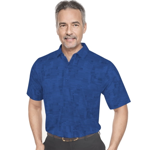 Monterey Club Men's Short Sleeve Track Print Golf Polo Shirt #3528