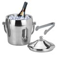 thumbnail image 2 of Cateissary Cubo de hielo de acero inoxidable de 2,0 l con abrazadera y tapa, bandeja portátil de doble pared para cubitos de hielo, enfriador de cerveza Cocina y Comedor Cateissary HA021542-00, 2 of 6