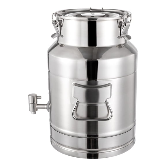 Milk Can with Spigot ,304 Stainless Steel Water Dispenser Food Storage Container for Liquid & Dry Goods, Wine Pail Bucket Metal Tote Jug for Kitchen, Farm (15L/3.96Gallon)