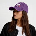 thumbnail image 5 of LNZGNM 250 Years of Freedoms Hat for Men Women Flag Print Baseball Hat Adjustable Washed Trucker Hat Stylish Camping Veterans Gifts,Purple, 5 of 5