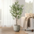 thumbnail image 4 of LuxenHome 12" Dia Large Ceramic Planter Pots for Plants, Stone Gray Glazed Round Planter with Drainage, 4 of 9