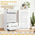 thumbnail image 2 of Ktaxon Large 7 Drawers Dresser Chests for Bedroom, Wood Chset of Drawers, Dressers Organizer for Bedroom, Living Room,Hallway, White, 2 of 14