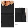 thumbnail image 6 of Women Knit Sweater Bell Sleeve Long Sleeve Jacket Fashion Style Loose Round Neck Pullover Jumper Black XL, 6 of 7
