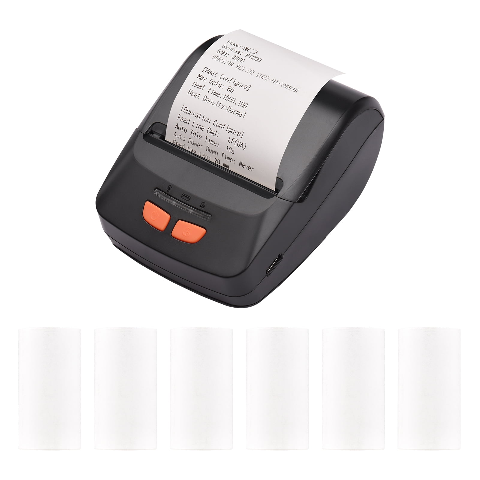 Bisofice Receipt Printer Portable 58mm Mobile Thermal Printer Wireless BT Mini  Bill Ticket Printing Compatible with Android iOS Windows with Thermal  Paper Rolls for Restaurant Supermarket