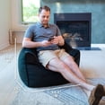 thumbnail image 3 of Big Joe Hug Bean Bag Chair, Black Plush, Soft Polyester, Kids/Teens, 3 feet, 3 of 8