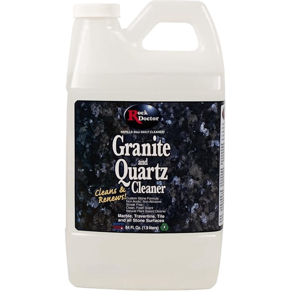 Rock Doctor Granite and Quartz Cleaner 64oz. Cleans Tile, Marble, Kitchen Countertop, and Natural Stone Surfaces, Streak-Free Shine Pack of 1