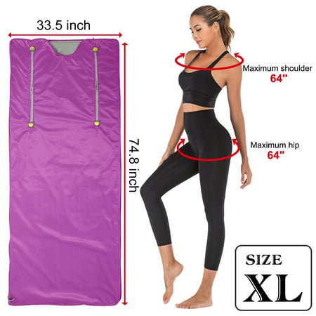 Lilypelle 75" Sauna Blanket Infrared for Home Weight Loss and Detox XL, Body Sauna Heating, with 50 Pcs Plastic Sheets,Purple