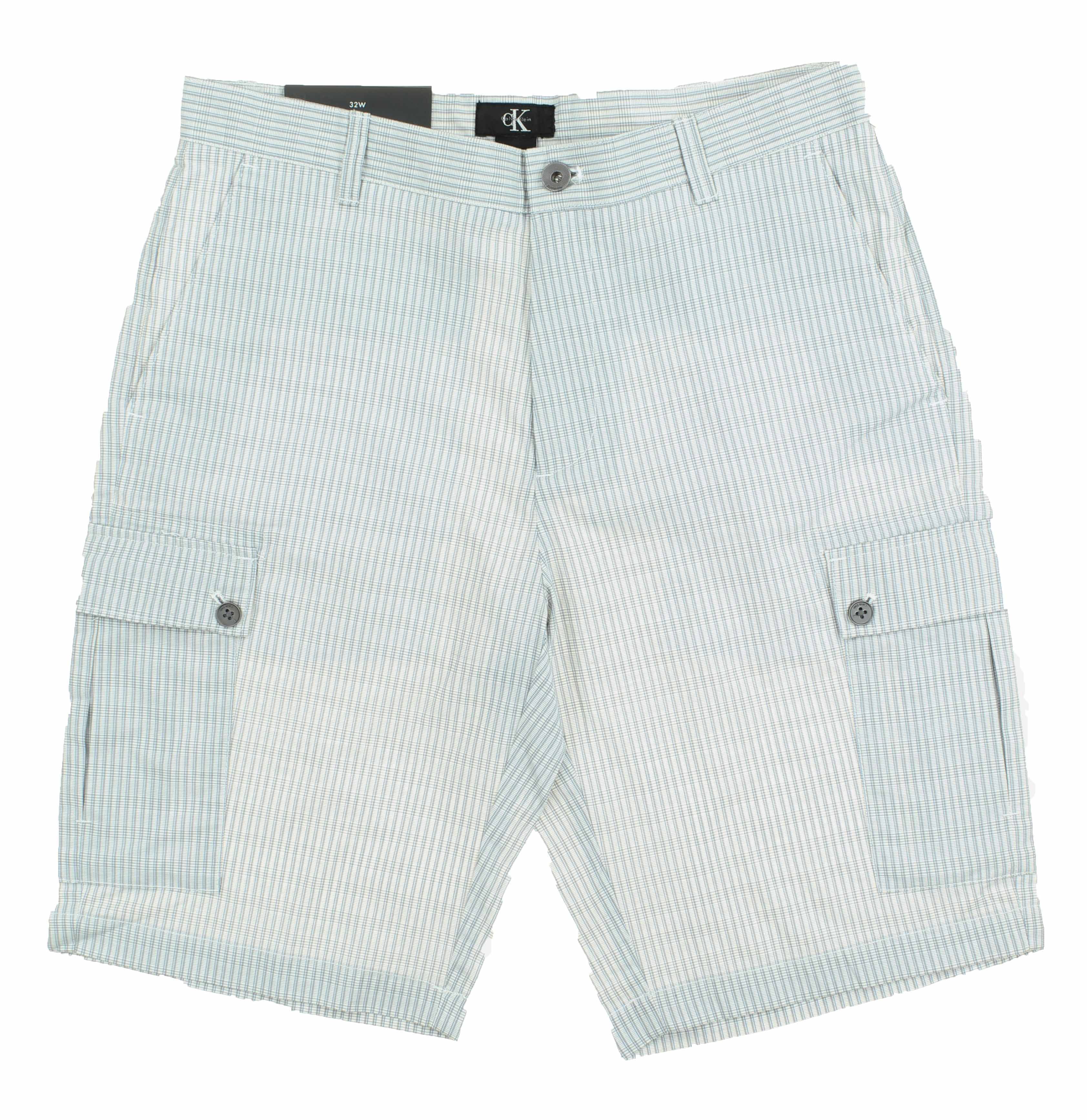 Calvin Klein Mens Lifestyle Flat Front Cargo Shorts (White, 38) -  