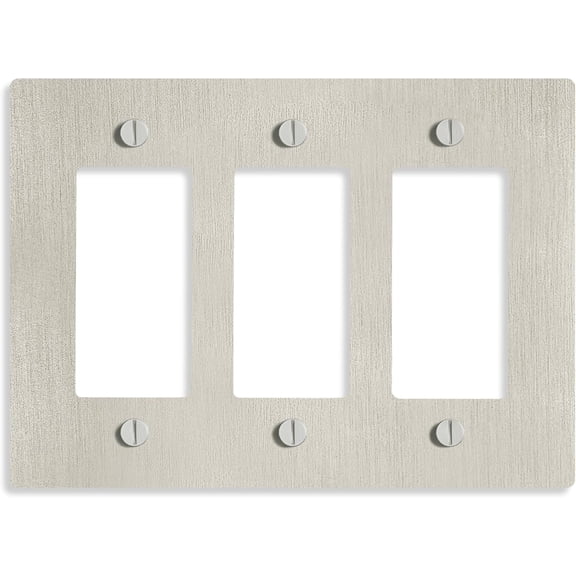 SELECT 3-Gang Satin Nickel Wall Plate Cover, Electrical Receptacle Outlet Faceplate, GFI/Rocker Decorator Light Switch Cover
