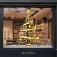 thumbnail image 4 of Pegatinas de ventana de guirnalda de Navidad dorada, decoración navideña para escaparate del hogar, calcomanía de puerta de vidrio, copo de nieve de Navidad, pegatina de Año Nuevo, 4 of 4