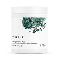 THORNE - Daily Greens Plus - Comprehensive Greens Powder with Matcha, Spirulina, Moringa and Adaptogen, Mushroom and Antioxidant blends - Refreshing, Mint Flavor 7.3 Oz - 30 Servings