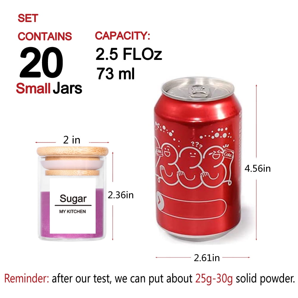 Small Spice Jars - 2.5 oz Glass Food Jars