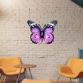 thumbnail image 2 of Escultura de mariposa, adorno de hierro antioxidante, arte decorativo de pared de metal. Violeta, 2 of 9