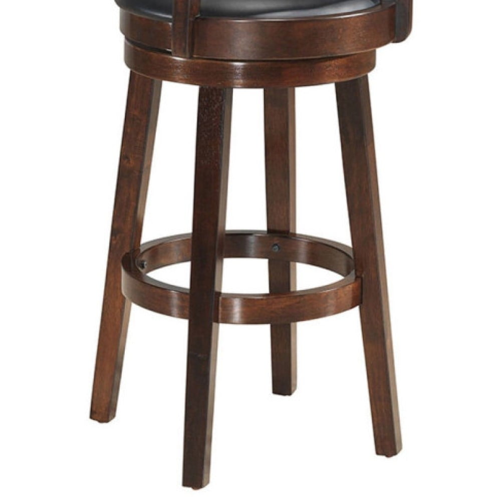 Demi Bonn 29" Swivel Counter Height Bar Stool with PVC Cushioned Seat and X-back Upholstered, Modern Dining Chairs, Brown