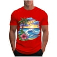 thumbnail image 2 of WAENQINLA Mens T-Shirts, Hawaiian Tropical Surfing Short Sleeve T Shirt Men's Graphic Tees Summer Crewneck Workout Shirts Tops, 2 of 5