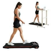 GOYOUTH Portable 3-Level Incline Adjustable Treadmill, Mini Walking Pad with Remote Control, LED Display, Compact Treadmill for Home & Office, 12 HIIT Programs, Installation-Free, 265 lbs Capacity