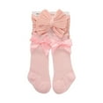thumbnail image 2 of Dalrosia Baby Girls Knee High Socks with Bow Headband Cotton Socks Tube Ruffled Stockings Newborn Infant Toddler 0-3Years, 2 of 2