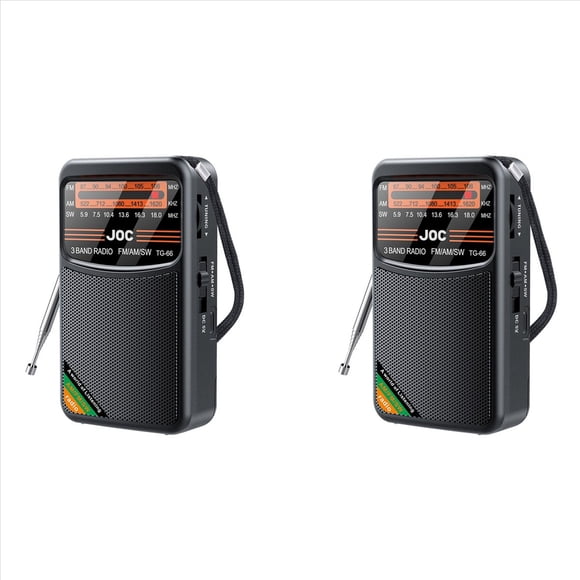 2X Radio de Bolsillo Mini Radio Portátil de Banda Radio AM/FM/SW con Batería Recargable Soporte para Auriculares MiniRadio para Ancianos,A