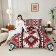 thumbnail image 4 of Manfei Boho Hippie Aztec Full Size Comforter Sets, Retro Geometric Abstract Bedding Comforter Set, Tribal Western Style Reversible Bedding Sets, Ultra Soft Home Decor, 3 Pieces, 4 of 8