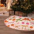 thumbnail image 5 of Fotbe Cherries And Bows Pattern Christmas Tree Skirt, Tree Skirts Plush Christmas Decorations, Christmas Tree Skirts Xmas Decorations Holiday Party Decor-30", 5 of 6