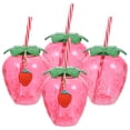 thumbnail image 4 of WORGEOUS Tazas con pajita de frutas para niñas, adorables vasos de fresa, vasos para beber a la moda, 4 Uds., 4 of 7
