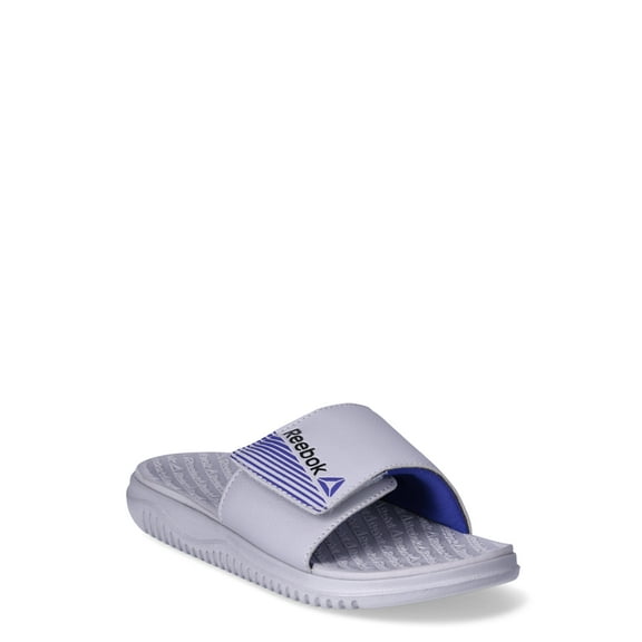 Reebok Boys Dual Density Comfort Slide Sandals with Adjustable Strap, Sizes 13-6