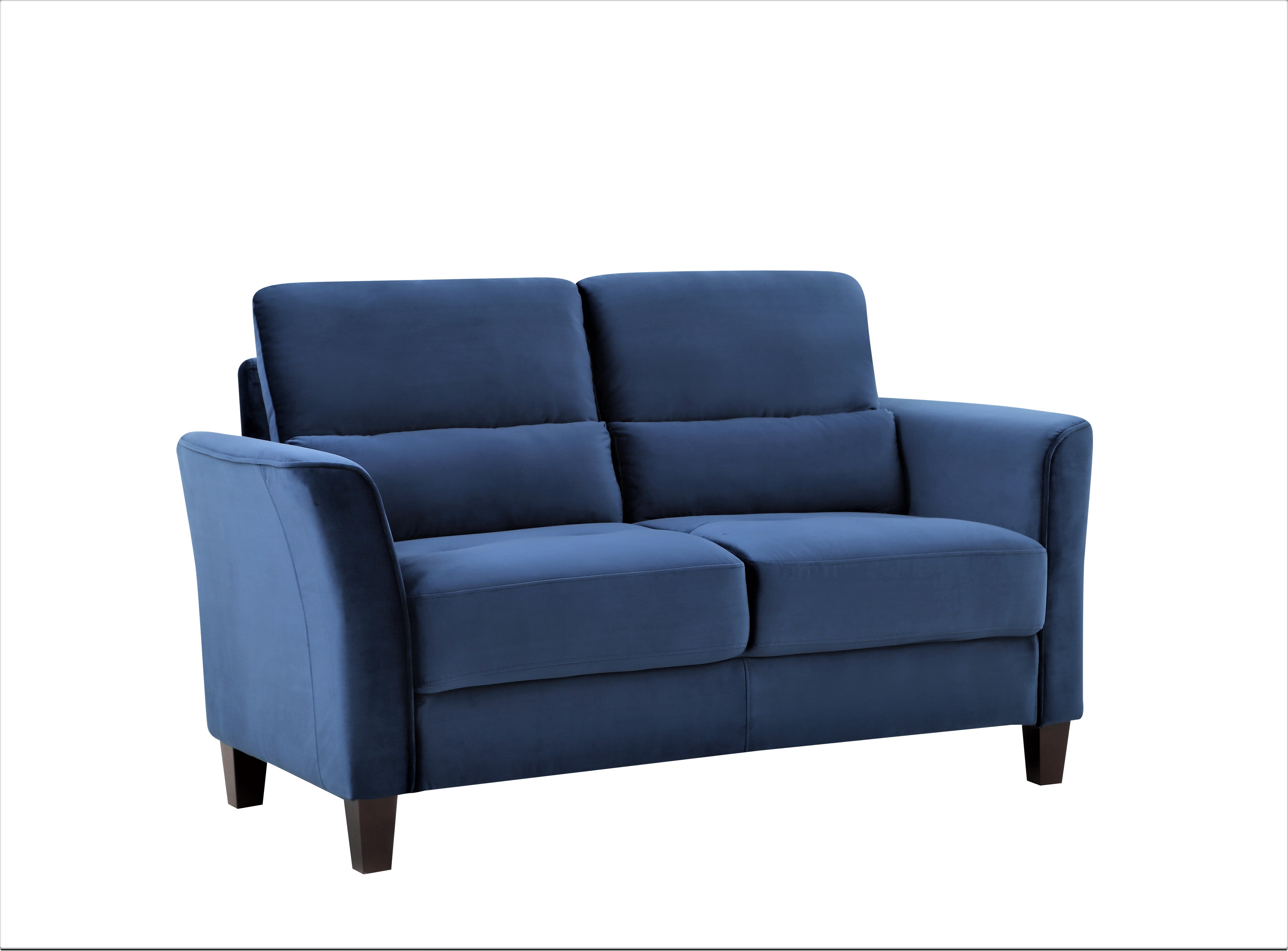 Uspridefurniture Aalt 57.88" Velvet Square Arm Loveseat,Blue