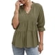 thumbnail image 1 of Blusa de media manga para mujer con cuello en V y cuello en V suelta Irfora Jerseys de mujer, 1 of 7
