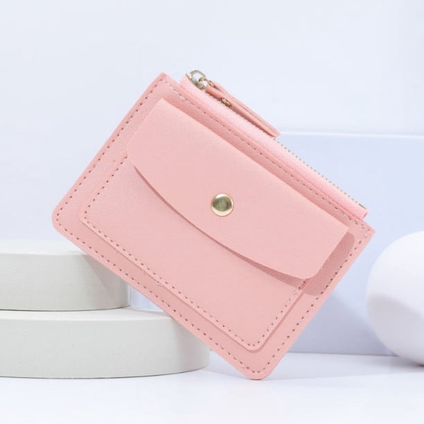 Monedero con tarjetero y cremallera para mujer, color caramelo, diseño de cocodrilo, pequeño y fresco