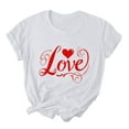 thumbnail image 2 of Yotami Plus Size Love Graphic Tee for Women Heart Pattern Summer Crew Neck Casual Summer Top Short Sleeve Valentine's Gift for Her, 2 of 3