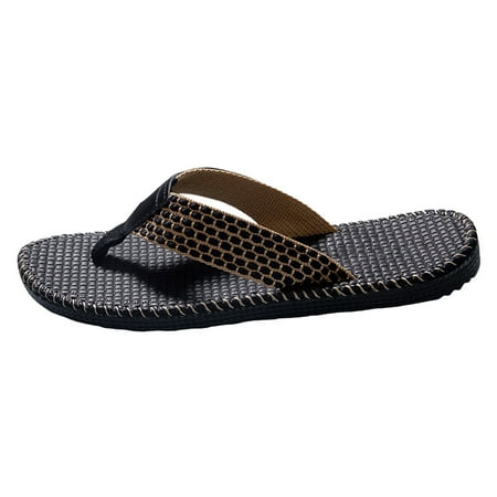 

Men Summer Casual Outside Wear Beach Non Slip Breathable Flip Flops Clip Toes Big Size Flat Bottom Slippers Sandals