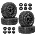 thumbnail image 3 of MERIGLARE 4 Pcs Accessoires de Bricolage Modèle de Rechange Pièce de Rechange Roues RC Pneus pour 1/10 Noir, 3 of 9