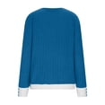 thumbnail image 3 of Fancifize Womens Spring Sweater Long Sleeve Soft Knit Shirts V Neck Color Block Pullover Tops Casual Outdoor Trendy Clothes, 3 of 5