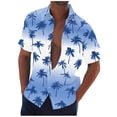 thumbnail image 2 of Blusa y camisa de manga corta con cuello vuelto Camisa casual para hombre Camisa de bolos vintage de manga corta Camisas de verano de playa cubana Camisa con botones Blusa para hombre Poliéster, 2 of 5