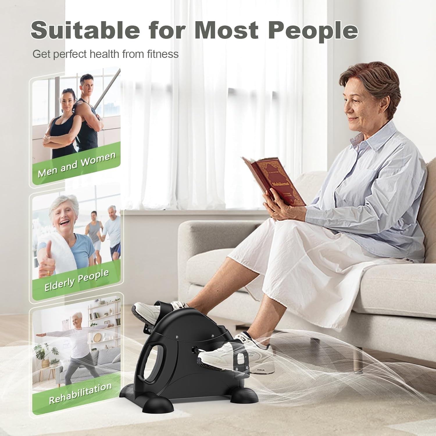 Mini Multi-Function Stepper,Exercise Bike,Digital Under Desk Bike with LCD Screen Display,Pedal Exerciser Peddler for Leg Arm and Knee for Elderly