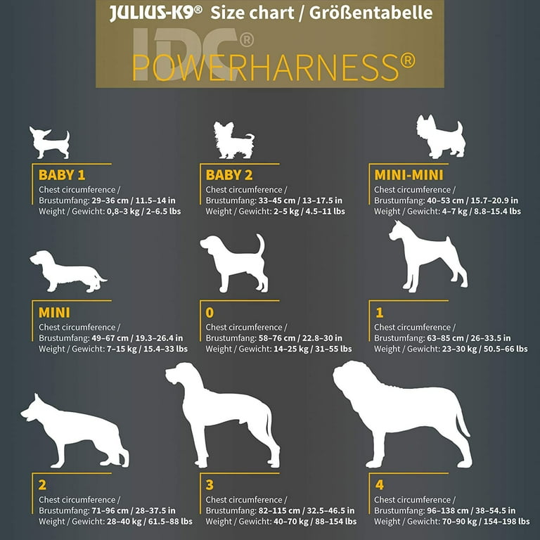 K9 julius top harness sizes
