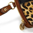 thumbnail image 5 of Badgley Mischka Leopard Vegan Leather Fabric Belt Bag in Brown, 5 of 7