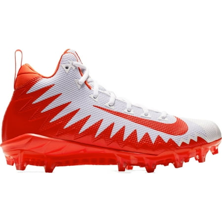 Nike Men's Alpha Menace Pro Mid Football Cleats White/Orange 10
