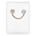 thumbnail image 1 of ARETE BROQUEL CORAZÓN GRANDE CADENA ZIRCONIA MUJER ORO 10K, 1 of 3
