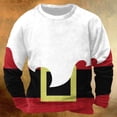 thumbnail image 1 of UVEASISHA Chandail en Molleton Homme Drôle de Noël Imprimé Père Noël Chandails en Molleton pour Hommes Graphique de Noël Col Rond Chandail Décontracté Manches Longues Automne Hauts 50 % de Réduction Offres Aujourd'hui Blanc TG, 1 of 4