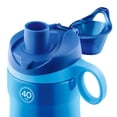 thumbnail image 2 of Botella de agua Pogo de plástico sin BPA de 1,2 L con tapa abatible, color azul, 2 of 5
