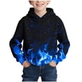 thumbnail image 2 of PWPSG Boys Hoodies Cool 3D Print Hooded Sweatshirts Daily Casual Sweatshirts Long Sleeve Pullover Tops for 4-14 Years Blue 9 Years, 2 of 8