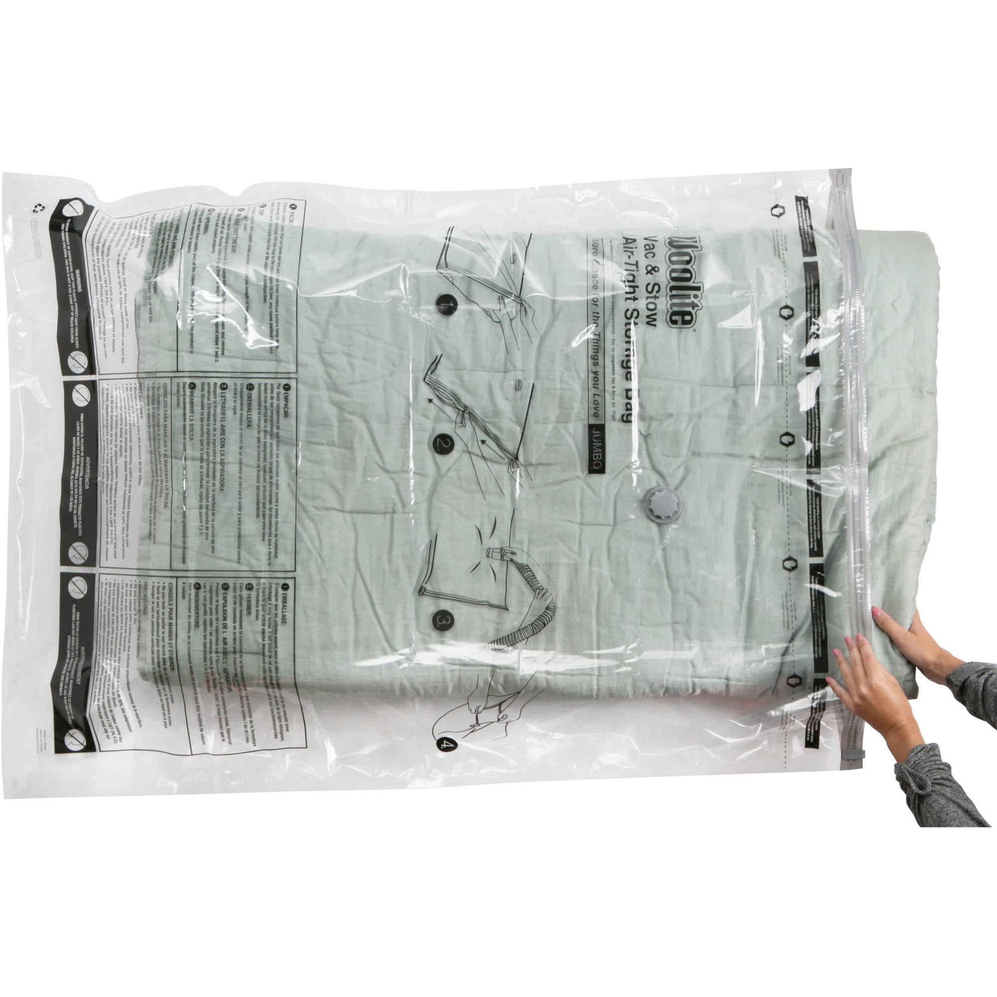 Woolite Air-Tight Storage Bags, Press & Roll, Large, 4 Pack - 4 bags